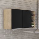 Ver imagem 2 de Armário de Cozinha Aéreo Califórnia 80cm e Nicho Garrafeiro 20cm Riad Castanho/preto - Lumil Lumil M