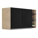 Ver imagem 1 de Armário de Cozinha Aéreo Califórnia 80cm e Nicho Garrafeiro 20cm Riad Castanho/preto - Lumil Lumil M