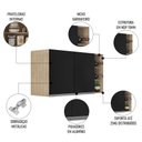 Ver imagem 3 de Armário de Cozinha Aéreo Califórnia 80cm e Nicho Garrafeiro 20cm Riad Castanho/preto - Lumil Lumil M