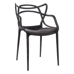 Cadeira de Jantar Allegra Super Resistente e Empilhável Preta - 1 Cadeira de Jantar Allegra Super Resistente e Empilhável Preta - 1