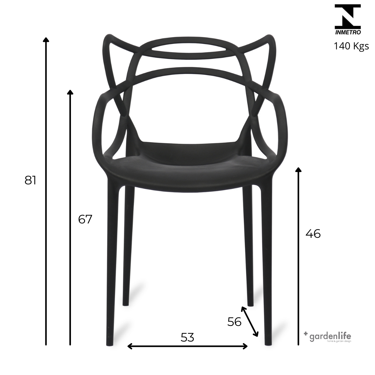 Cadeira Monobloco Allegra Preta - 3
