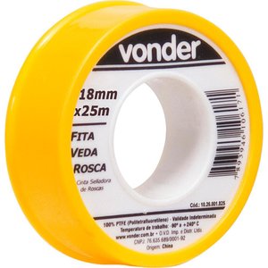 Fita veda rosca 18mmx5m ptfe teflon - Vonder
