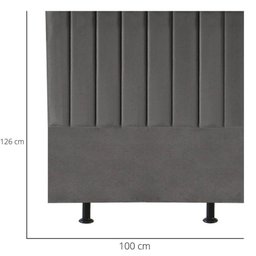 Cabeceira Cama Solteiro Box 100 Cm Luana Corino e Frame Cinza - 2