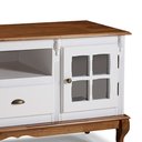 Ver imagem 3 de Rack para Sala com Pés Luis Xv 2 Portas 1 Gaveta e Nicho Hannover 60811 Linz Móveis - Branco/imbuia