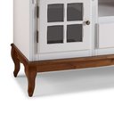 Ver imagem 2 de Rack para Sala com Pés Luis Xv 2 Portas 1 Gaveta e Nicho Hannover 60811 Linz Móveis - Branco/imbuia
