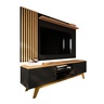 Rack Viena com Painel Grécia P/ Tv até 70 Pol Sala de Estar-oferta:preto/naturale - 3