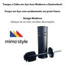Ver imagem 5 de Escova Sanitária Black com Tampa em Inox Preto 38 Cm - Mimo