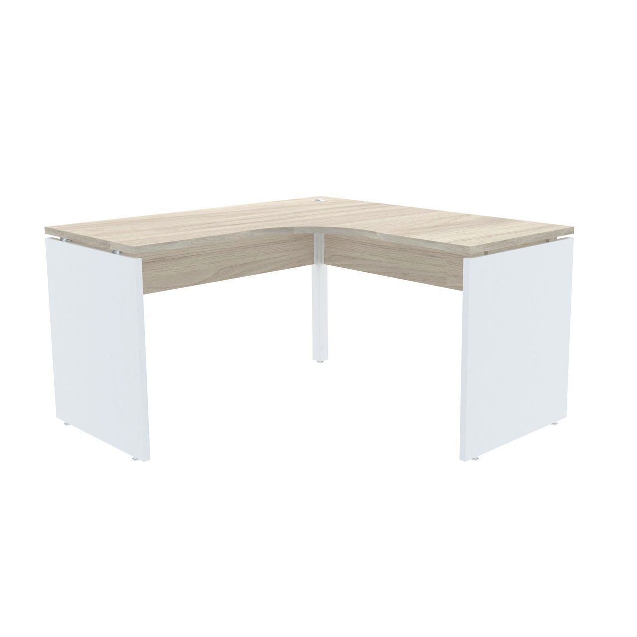 MESA EM L P/ ESCRITÓRIO 125X125 PANDIN P25 - NOGUEIRA/BRANCO ETP125125P25PP