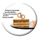 Ver imagem 3 de Mesa de Canto Pés Palito Amadeirado com Tampo Espelhado Redondo MDF Madeira Maciça 50cm Preto