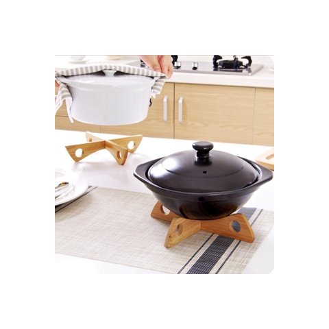 Kit de 2 Descanso de Panela em Madeira Pinus Tratada