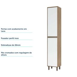 Paneleiro Simples 40 Cm 2 Portas de Abrir Mel Luciane Móveis - 5