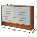 Ver imagem 3 de Cômoda 6 Gavetas Naturalle/Cristalo Cm3060 - Decibal