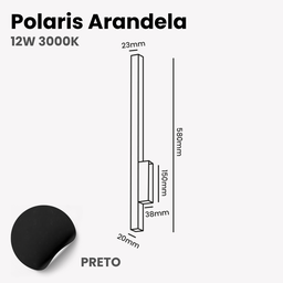 Arandela Interna Polaris 12w 3000k Bivolt 365lm - 4
