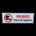 Ver imagem 3 de Placa de Sinalização Proibido Entrar de Capacete 10x30 Cm