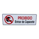 Ver imagem 1 de Placa de Sinalização Proibido Entrar de Capacete 10x30 Cm