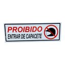 Ver imagem 2 de Placa de Sinalização Proibido Entrar de Capacete 10x30 Cm