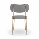 Ver imagem 7 de Kit 4 Cadeiras Sala de Jantar Lisa Pés Champanhe Linho/PU Cinza/Preto m² - Monari Design