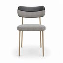 Ver imagem 6 de Kit 4 Cadeiras Sala de Jantar Lisa Pés Champanhe Linho/PU Cinza/Preto m² - Monari Design