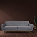 Ver imagem 1 de Sofá 03 Lugares 210cm Miami Base Madeira Veludo Cinza - Nexta Casa