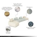Ver imagem 3 de Sofá Ilha Sala de Estar Dakota 4 Módulos 626cm Encostos Almofadas Soltas Linho Bege/cinza G33 - Gran