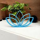 Ver imagem 3 de Estatueta Flor de Lótus - Símbolo Vida, Decoração,quarto - Cor: Azul Claro