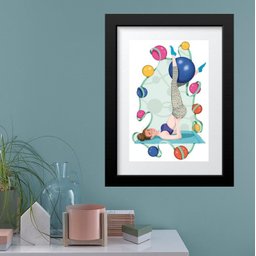 Quadro Decorativo Pilates - 60x48cm:madeira Branca - 1