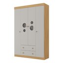 Ver imagem 2 de Guarda-roupa Infantil 122cm com Vidro 4 Portas e 2 Gavetas Pirulito Multimóveis Mp4468 Madeirado/