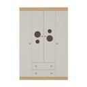 Ver imagem 3 de Guarda-roupa Infantil 122cm com Vidro 4 Portas e 2 Gavetas Pirulito Multimóveis Mp4468 Madeirado/