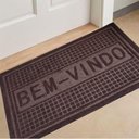 Ver imagem 2 de Capacho Emborrachado Aveludado Entrada Porta Loja Apartamento Tapete Antiderrapante Bem Vindo Marrom