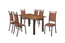 Ver imagem 1 de Conjunto Verona 06 Cadeiras com Base Acre Bm Tubulares Pinus Conhaque/linho 307