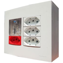 Caixa 4x4 Versatil Sobrepor Branco MarGirius Slim Sobrepor 4X4" 1 lanterna Emerg.3 tomadas 10A + 1 t - 5