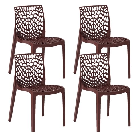 Kit 4 Cadeiras Gruvyer Design Cozinha Sala de Estar Jantar 