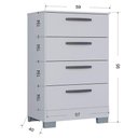 Ver imagem 6 de Cômoda 867 4 Gavetas e Guarda Roupa Solteiro Tóquio 4 Portas Branco Brilho - Poquema