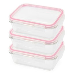 Kit Potes Herméticos De Vidro Marmita M Tampa Trava 3 Peças - 1 Kit Potes Herméticos De Vidro Marmita M Tampa Trava 3 Peças - 1