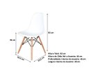 Ver imagem 5 de Conjunto de Mesa de Jantar Eames Eiffel Redonda 120cm Tampo de Madeira Preto com 5 Cadeiras Brancas