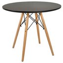 Ver imagem 4 de Conjunto de Mesa de Jantar Eames Eiffel Redonda 120cm Tampo de Madeira Preto com 5 Cadeiras Brancas
