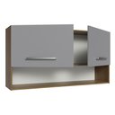 Ver imagem 4 de Armário Aéreo Cozinha 105cm 2 Portas 1 Nicho Rustic/Cinza Emilly Madesa