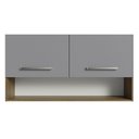 Ver imagem 6 de Armário Aéreo Cozinha 105cm 2 Portas 1 Nicho Rustic/Cinza Emilly Madesa