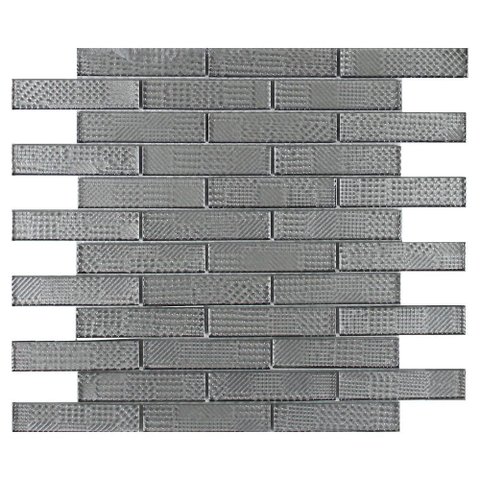 Mosaico de Vidro Touch Glass Silver 9,5x2 Placa 30x30cm - 1313125004