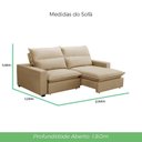 Ver imagem 3 de Sofa 2 Lugares Retrátil Reclinavel 200cm Veludo Bege Andreza