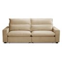 Ver imagem 2 de Sofa 2 Lugares Retrátil Reclinavel 200cm Veludo Bege Andreza