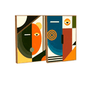 Ver imagem 3 de Quadro Decorativo Cubismo Abstrato em 2 Telas com Moldura Filete