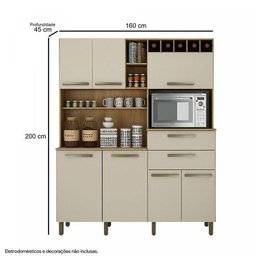 Armario de Cozinha 7 Portas e 2 Gavetas Monte Rey Valde Moveis Cinamomo/off White - 2