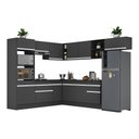 Ver imagem 3 de Armário de Cozinha Completa de Canto com Rodapé Veneza Multimóveis MP2083.898 Preto/Branco