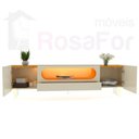 Ver imagem 3 de Rack para TV com LED Nobre 210 Pés em Vidro Off White Naturale - Gelius