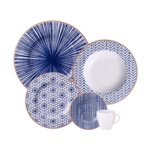 Aparelho de Jantar 20 Peças Tramontina Abstratta em Porcelana