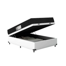 Cama Box Baú Casal + Colchão D33 One Face - 61x138x188cm - E-shop Casa - Couro - 4