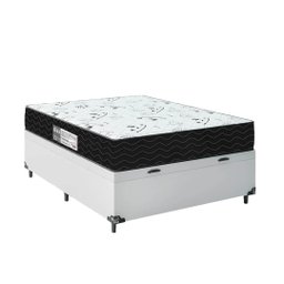 Cama Box Baú Casal + Colchão D33 One Face - 61x138x188cm - E-shop Casa - Couro - 5