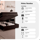Ver imagem 2 de Cama Box Baú Casal + Colchão D33 One Face - 61x138x188cm - e-Shop Casa - Suede