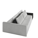 Ver imagem 5 de Sofá Ilha Modulado Milos 252cm Puff Lateral Cinza Preto Manchado Bouclê/pu G33 - Gran Belo